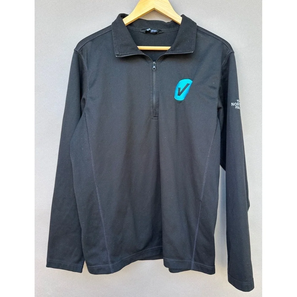 The North Face Men's Quarter Zip Jacket Black M Pullover Lightweight Custom READ